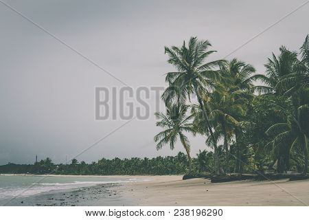 Landscape Shot Of A Moody Deserted Beach In Maceio, Brazil