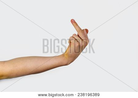 Closeup Of Male Hand Showing Stinky Finger