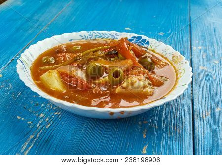 Portuguese Traditional Fish Soup , Close Up Meal