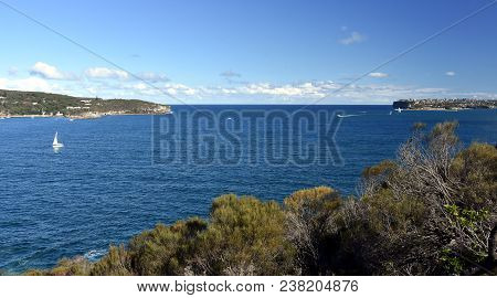North Head And South Head View From Dobroyd Head Lookout In Sydney Harbour.