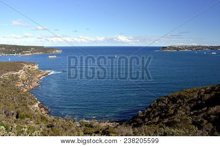 North Head And South Head View From Dobroyd Head Lookout In Sydney Harbour.
