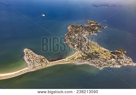 Aerial View Of Nahant Island Near Boston, Massachussets