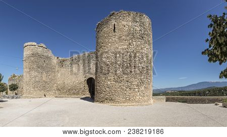 Scenic Old Historic Castle Of Venasque, Provence, France