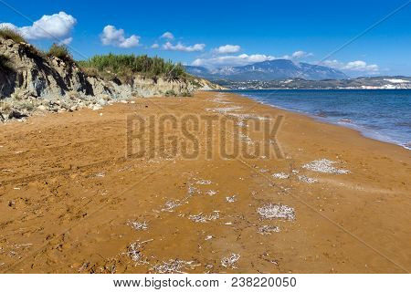 Red Sands Of Xsi Beach, Kefalonia, Ionian Islands, Greece