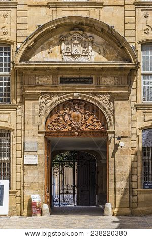 Facade Of Historic Museum Of Carpets In Aix En Provence