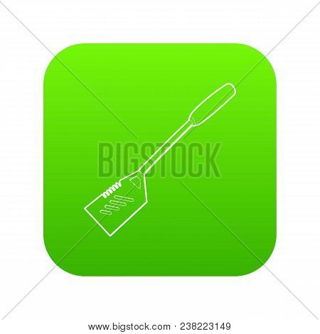 Spatular Icon Green Vector Isolated On White Background