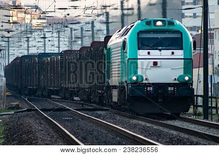 A European City Train Leaving The Station