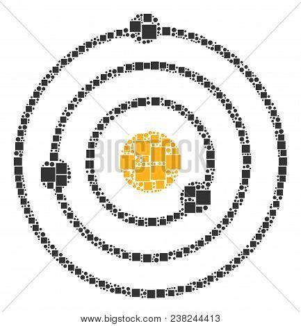 Solar System Composition Icon Of Rectangles And Circles In Different Sizes. Vector Items Are Organiz