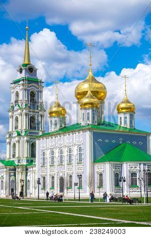 Tula, Russia - April, 28, 2018: cathidral of Tula Kremlin 
