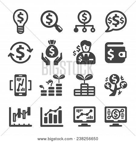 Investment And Finance Icon Set Vector And Illustration