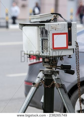 Tula, Russia - April, 28, 2018: camera for speed control in Tula, Russia