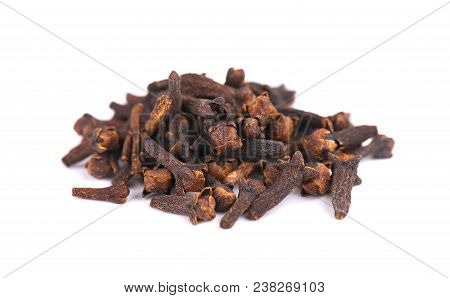 Dry Clove Isolated On White Background. Fragrant Spices.