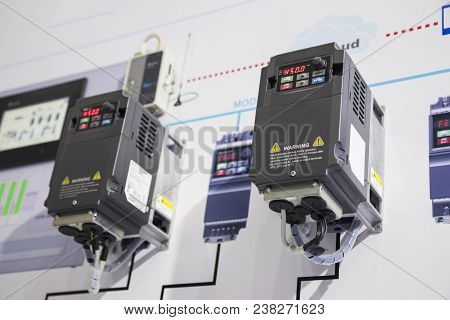 The Plc Controller For Industrial Machine ; Close Up