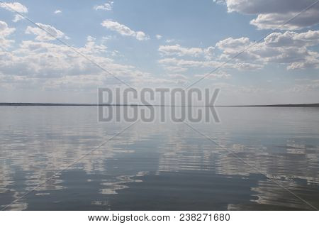 Deserted Beach Lake, Summer Sky, Nature Blue Cloud, Tuva, The Sky Reflected In The Water