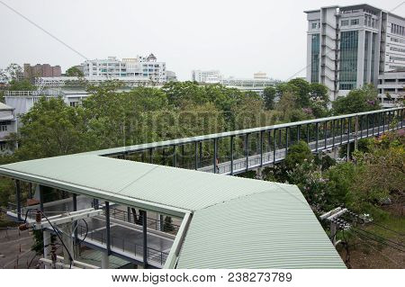 Suandok Skywalk, Walk Way Between Suandok Park Parking Building And Hospital Building.