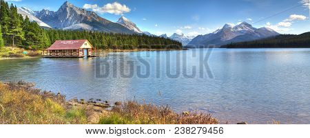 Maligne Lake In Jasper Natioanal Park, Alberta, Canada