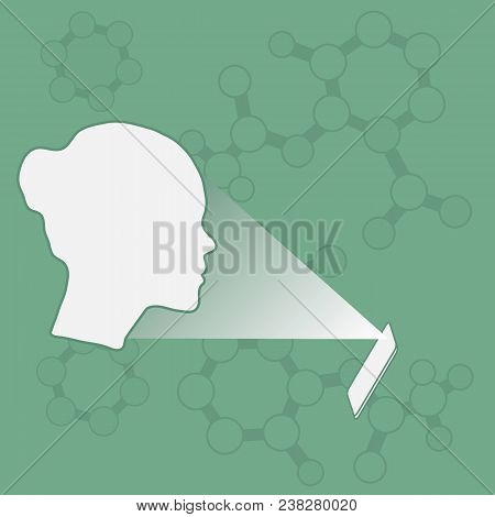 Illustration Of Recognition Of Female Face By Phone. Biometric Verification And Identification. New 