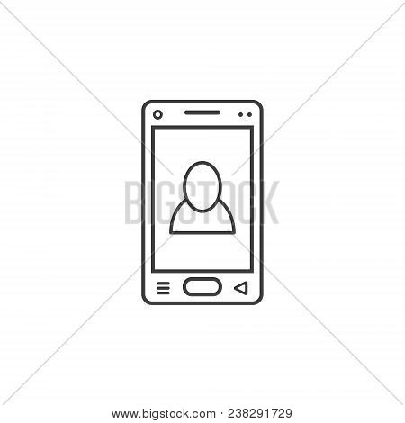 Linear Smartphone Icon With A User Sign