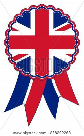 Union Jack Award Ribbon Vector In The Original National Colours Blue, White And Red.
Representing Un