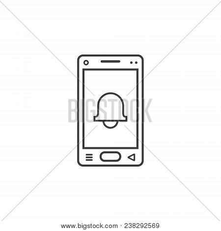 Linear Mobile Phone Icon With A Sign Of The Bell