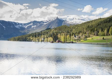Hornindalsvatnet In Norway. Crossroads Number 15 And E39.