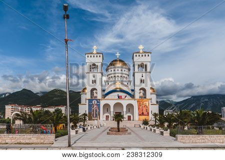 Bar, Montenegro - June, 5th, 2016. Christian Orthodox Church Of Saint Jovan Vladimir Also Known As C