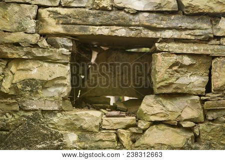 Old Rock Bouilding A Window In Forgotten Vilage