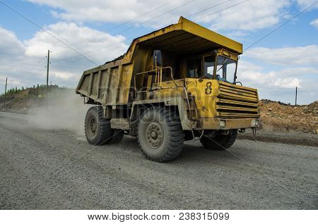 Belaz Truck Transports Ore Mined In The Quarry