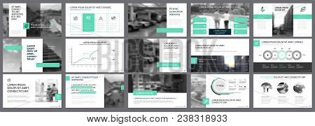 White, Mint And Grey Infographic Elements Of Presentation Template. Business And Research Concept Ca