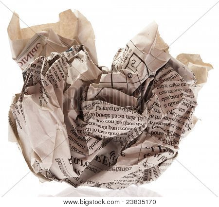 noviny kulička izolovaných na bílém pozadí