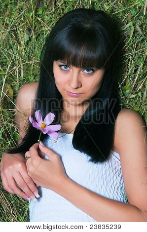 꽃과 함께 헤이에 소녀