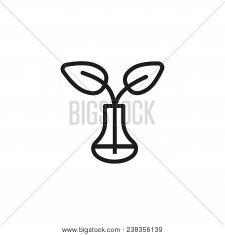 Icon Of Sprout In Bulb Vase. Plant, Decoration, Floriculture. Go Green Concept. Can Be Used For Topi