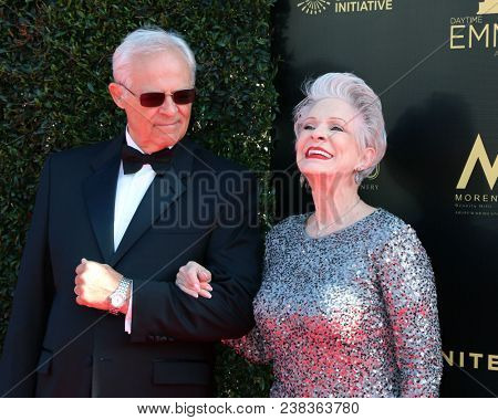 LOS ANGELES - APR 27:  George Bamford, Jennifer Bassey at the 2018 Daytime Emmy Awards - Creative at Pasadena Civic Auditorium on April 27, 2018 in Pasadena, CA