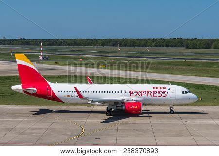 Berlin Germany - April 21. 2018: Iberia Express Airbus A320 Plane At Berlin Tegel Airport