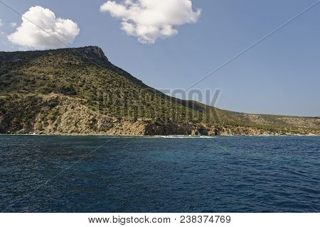 Moutti Tis Sotiras (370m) Viewed From A Boat, Akamas Peninsula, Cyprus