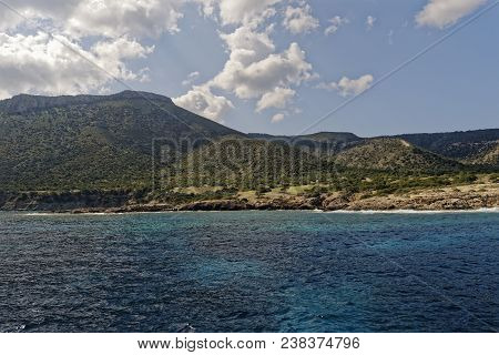 Moutti Tis Sotiras (370m) Viewed From A Boat, Akamas Peninsula, Cyprus