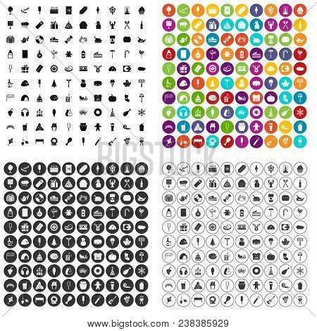 100 Party Icons Set Vector In 4 Variant For Any Web Design Isolated On White