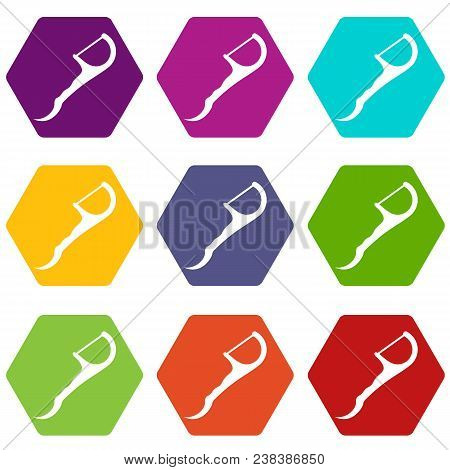 Tooth Tool Professional Icons 9 Set Coloful Isolated On White For Web