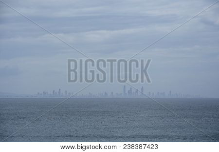 Gold Coast Skyline View From Rainbow Bay Lookout In Pat Fagan Park (coolangatta, Queensland Australi