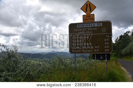 Numinbah Rd, Australia - Dec 27, 2017. Tourist Drive 34 On Numinbah Road. Springbrook National Parks