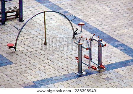 Exercise Equipment In A Public Park In A Sunny Day