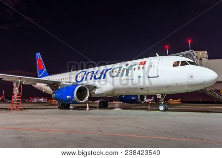 Onur Air Airbus A321. First Flight, Meeting Russia, Saint-petersburg. Pulkovo Airport, 27 April 2018