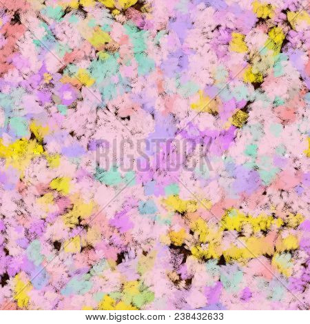 Seamless Pattern. Multi-colored Brush Strokes On Canvas.
