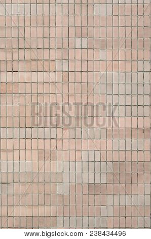 Old Soviet Beige Wall Tiles. The Texture Of The Classical Outer Tile, Which Was Revetted By Building