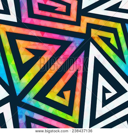 Rainbow Maze Seamless Pattern (eps 10 Vector File)