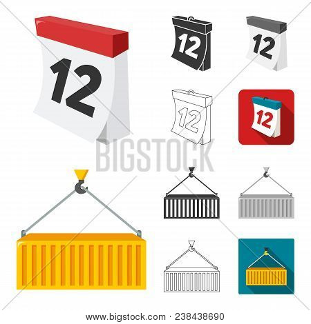 Logistics Service Cartoon, Black, Flat, Monochrome, Outline Icons In Set Collection For Design. Logi