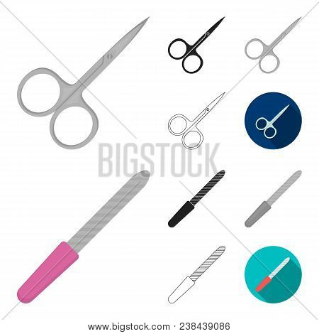 Makeup And Cosmetics Cartoon, Black, Flat, Monochrome, Outline Icons In Set Collection For Design. M