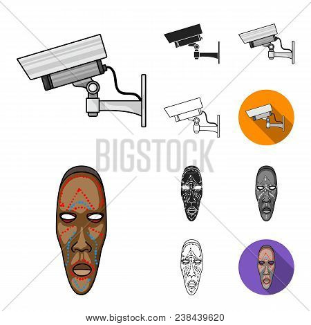 Museum And Gallery Cartoon, Black, Flat, Monochrome, Outline Icons In Set Collection For Design. Sto