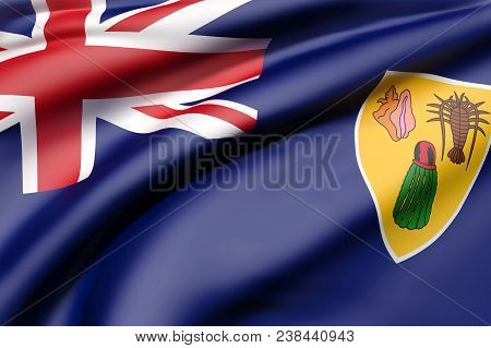 3d Rendering Of Turks And Caicos Islands Flag Waving