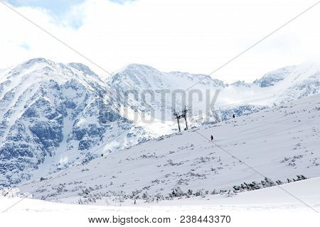 Snow-covered Mountains In Bulgaria, Mount Musala, Rila Mountain Range. Ski Resort Borovets